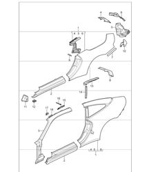 side section outer 997.1 CABRIO / TARGA 2005-08