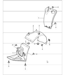 linings wheel housing 997.1 2005-08 linings wheel housing 997.1 2005-08