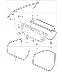 door seal gasket  windscreen 997.1 2005-08