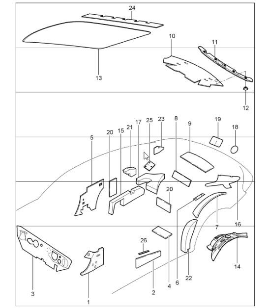 Diagram 807-15 Porsche 997 (911) MK2 2009-2012 Body