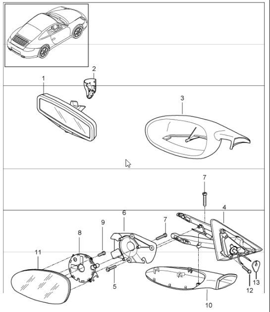 Diagram 809-10 Porsche Cayman 987C/981C (2005-2016) Body