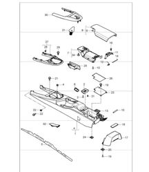 centre console rear 997.1 2005-08