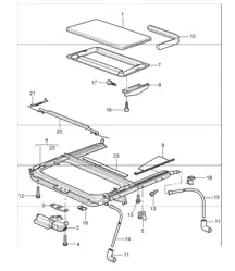 sunroof I650 (Electrical sliding roof) for 997.1 2005-08