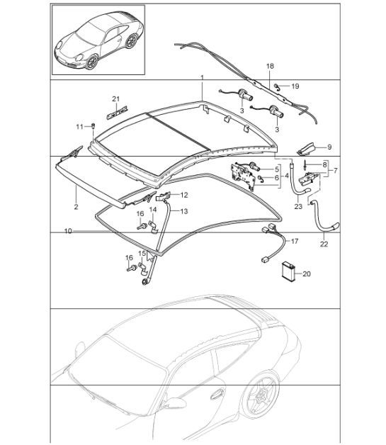 Diagram 811-01 Porsche 996 (911) (1997-2005) Body