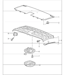 convertible top frame front, roof frame, catch 997.1 2005-08