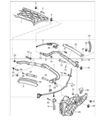convertible top frame single parts 997.1 2005-08