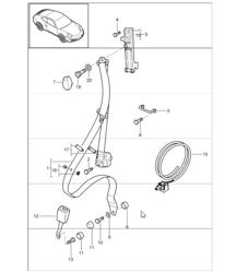 seat belt front 997.1 COUPE / TARGA 2005-08