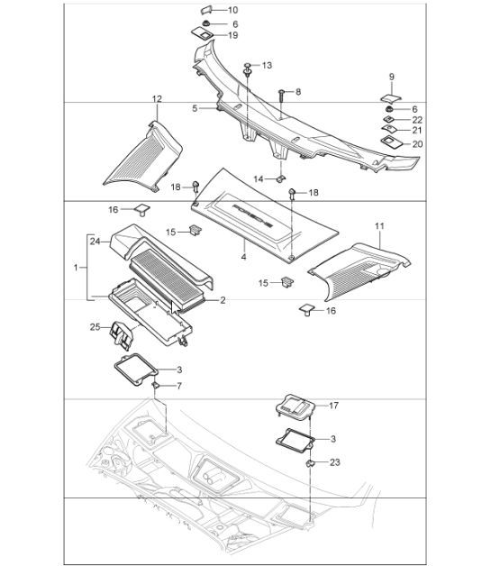 Diagram 813-20 Porsche Cayman 987C/981C (2005-2016) Body