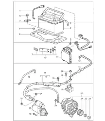 battery, power distributor, starter and generator for 997.1 2005-08
