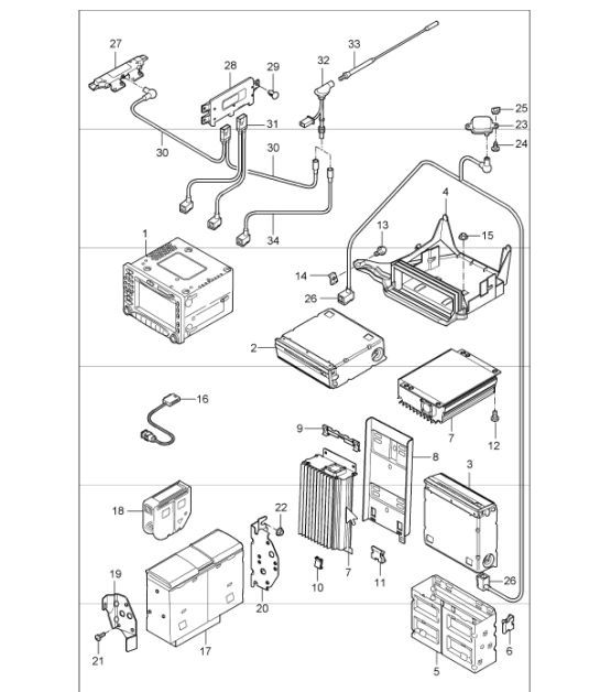 Diagram 911-01 Porsche Cayman GTS 718 4.0L PDK (400 Bhp) Electrical equipment