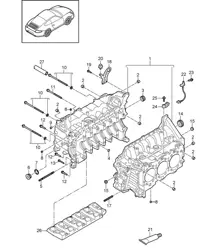 Alloggiamento basamento - A101, A102 - 997.2 Carrera 3.6L / 3.8L 2009-12