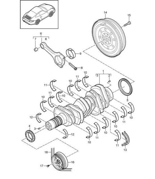 Diagram 102-000 Porsche Cayenne Coupe Turbo S E-Hybrid V8 4.0L 550Hp 