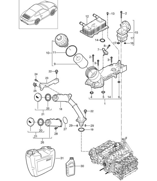 Diagram 104-005 Porsche Cayenne Turbo / Turbo S 4.8L 2007>> Engine