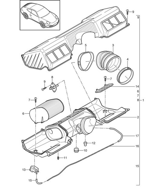 Diagram 106-000 Porsche Cayenne V6 3.0L benzina 340 CV 