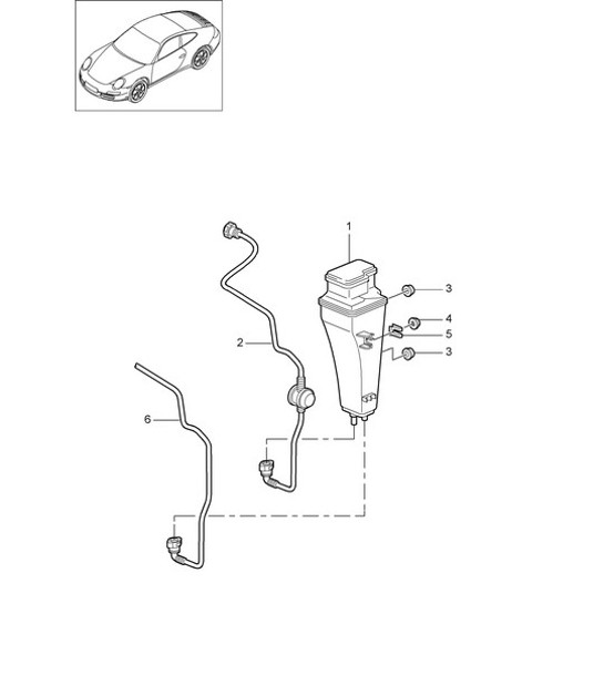 Diagram 201-020 Porsche Cayman GT4 3.8L 2015-16 Fuel System, Exhaust System