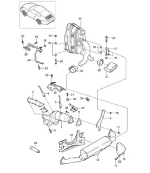 Système d'échappement (A101,102) 997.2 Carrera 3,6L / 3,8L 2009-12