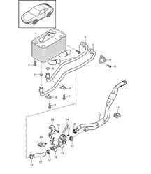 - PDK - Boîte de vitesses / Echangeur thermique / Conduite d'huile / Conduite d'eau - CG100,CG130 - 997.2 Carrera 2009-12