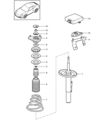 Federung / Stoßdämpferstrebe 997.2 Carrera 2 / Carrera 2S / Carbio / Speedster/ Carrerta GTS 2009-12