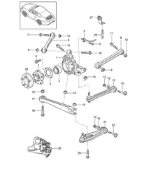Hinterachse / Radträger / Führung / Radnabe 997.2 Carrera 2009-12