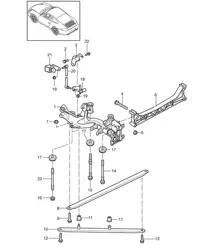 Essieu arrière / Partie latérale / Support 997.2 Carrera 2009-12