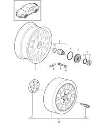 Wheels - Central locking, PR:422 - 992.7 Carrera GTS / 4 GTS Wheels - Central locking, PR:422 - 992.7 Carrera GTS / 4 GTS