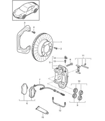 Freno a disco / Asse posteriore 997.2 Carrera 4 / Carrera 4-S / Targa / Targa S 2009-12