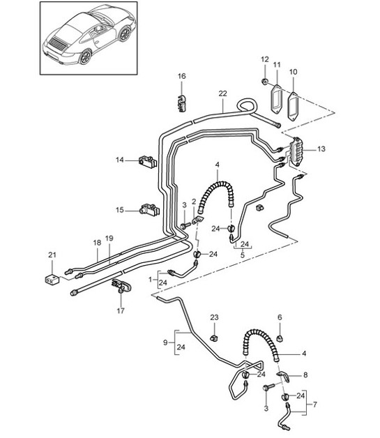 Diagram 604-010 Porsche 997 GT2 2007>> Wheels, Brakes