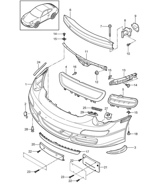 Diagram 802-000 Porsche 997 (911) MK2 2009-2012 Body
