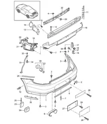 Pare-chocs arrière 997.2 Carrera 2009-12