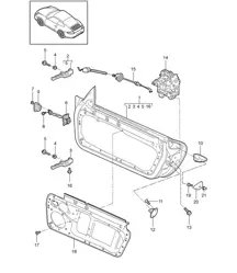 Coque de porte / Pièces d'installation / Serrure de porte 997.2 Carrera 2009-12