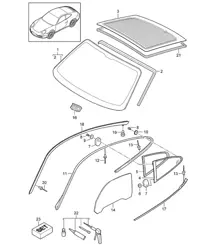 Window glazing 997.2 Carrera 2009-12