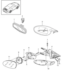 Rétroviseur intérieur / Rétroviseur extérieur 997.2 Carrera 2009-12
