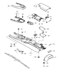 Mittelkonsole - HINTEN - 997.2 Carrera 2009-12