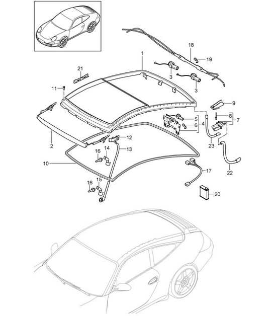 Diagram 811-001 Porsche Boxster 986 2.7L 1999-02 Body