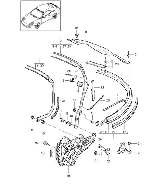 Diagram 811-006 Porsche Cayman S 3.4L 987C 2005-08 Body
