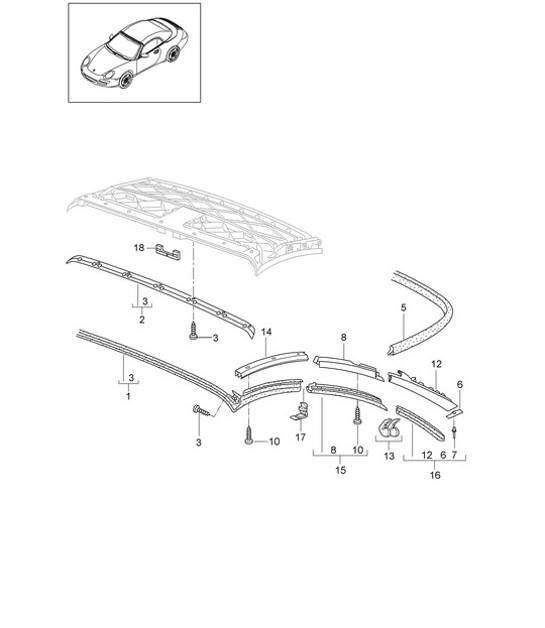 Diagram 811-009 Porsche Cayman 987C/981C (2005-2016) Body