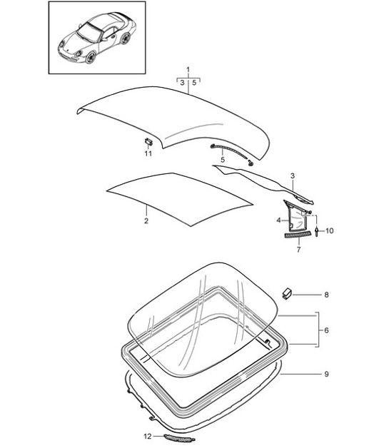 Diagram 811-010 Porsche 997 (911) MK2 2009-2012 Body