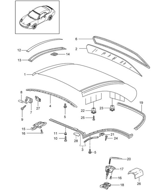 Diagram 811-016 Porsche Cayenne Coupe Turbo S E-Hybrid V8 4.0L 550Hp 