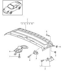 Roof frame catch - SPEEDSTER, PR:503 - 997.2  2011>>