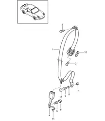 Cinturón de seguridad, trasero - CABRIO / TARGA - 997.2 Carrera 2009-12