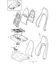 Schuimdeel / Hoes / Standaard stoel / Comfort stoel 997.2 Carrera 2009-12