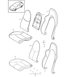 Pieza de espuma / Funda asiento deportivo 997.2 Carrera 2009-12