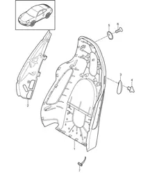 Coque de dossier siège sport 997.2 Carrera 2009-2012