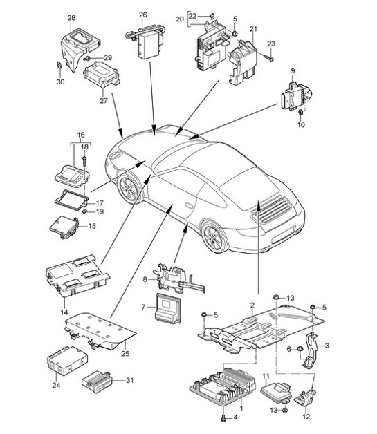 Diagram 901-003 Porsche 911 & 912 (1965-1989) Electrical equipment