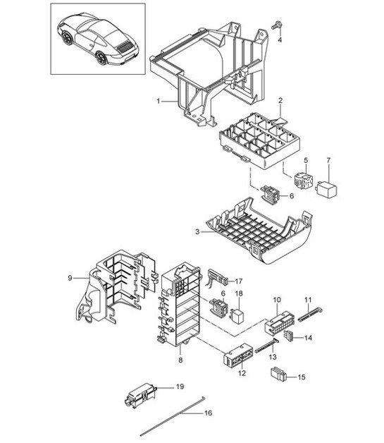 Diagram 902-000 Porsche 997 Carrera 2 3.6L 2005>> Electrical equipment