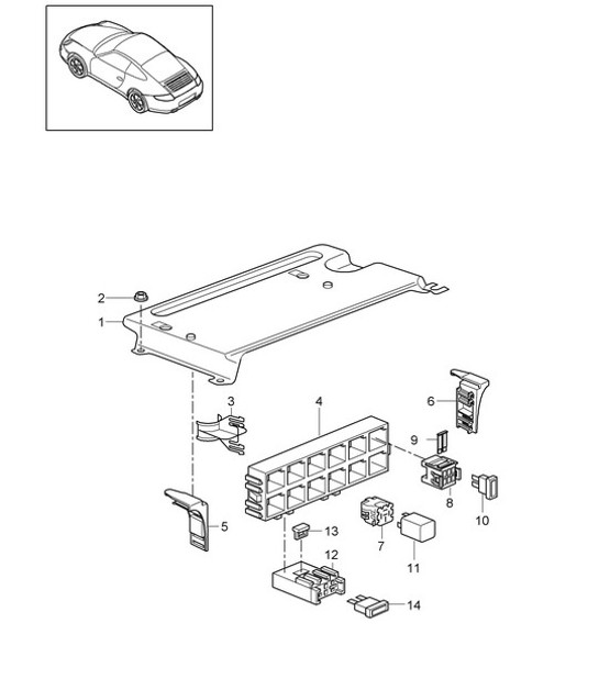 Diagram 902-001 Porsche 993 (911) (1994-1998) Electrical equipment