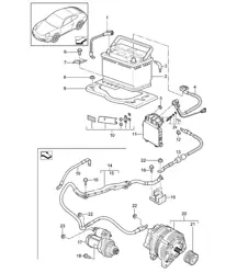 Batterie / Distributeur d'énergie / Démarreur / Alternateur 997.2 Carrera 2009-12