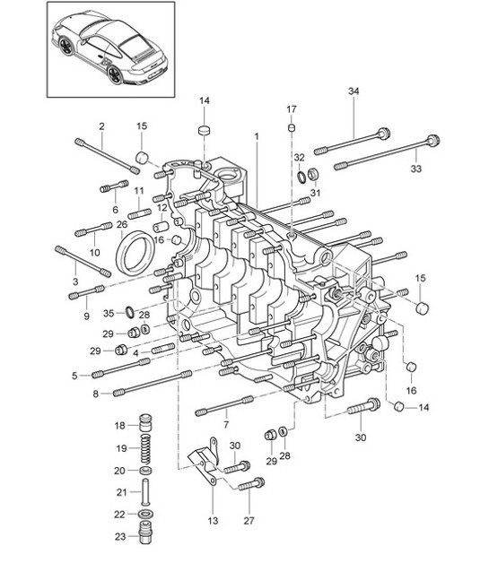 Diagram 101-008 Porsche 911/912 (1965-1989) Motore