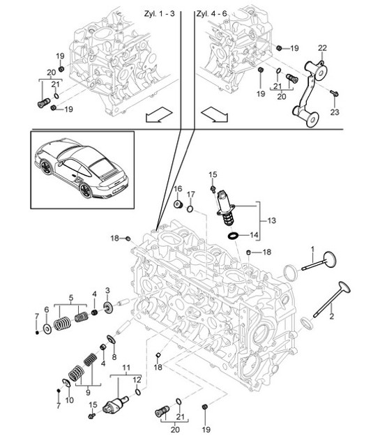 Diagram 103-005 Porsche Cayenne 9PA (955) 2003-2006 Engine