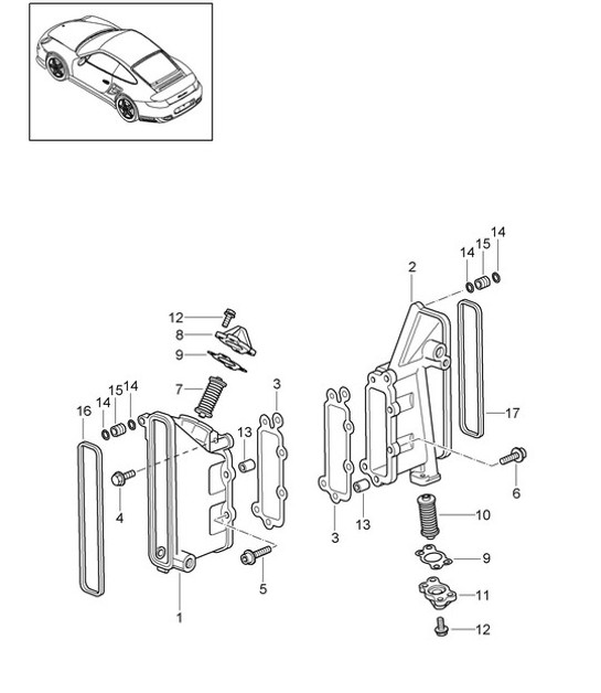 Diagram 103-007 Porsche 996 C4 3.6L 09/01-2005 Engine